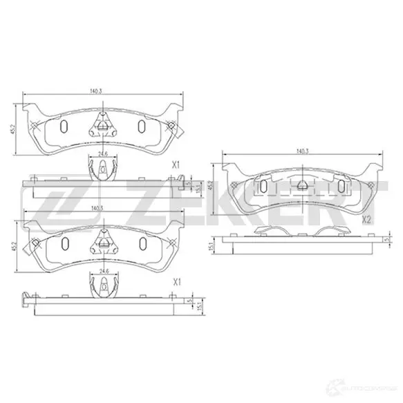 Тормозные колодки дисковые, комплект ZEKKERT 1275147493 BS-2105 02J XQ изображение 0