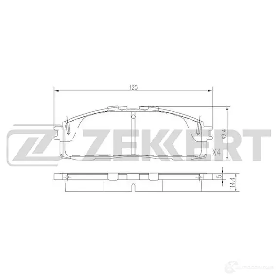Тормозные колодки дисковые, комплект ZEKKERT 1275147401 BS-2104 ZCWX X