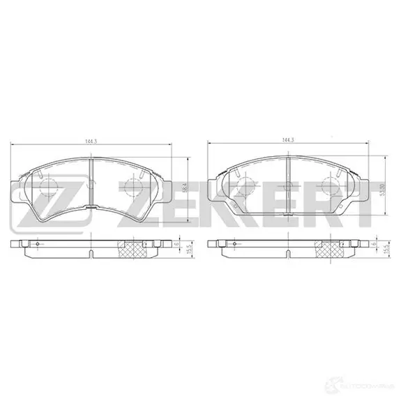 Тормозные колодки дисковые, комплект ZEKKERT BS-2087 1362726723 HUR Y3N изображение 0