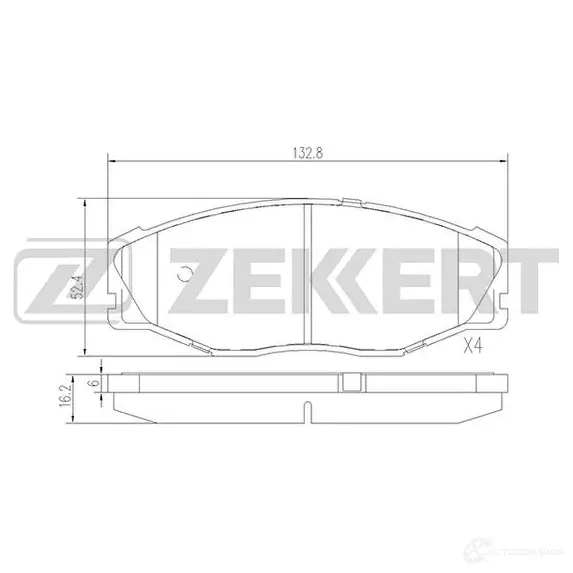 Тормозные колодки дисковые, комплект ZEKKERT 1 NNME 1275146995 BS-2085 изображение 0