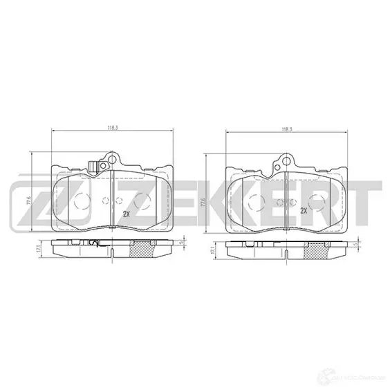 Тормозные колодки дисковые, комплект ZEKKERT BS-2082 1275146955 M1W3DG D изображение 0