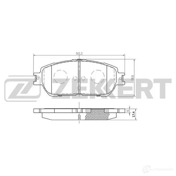 Тормозные колодки дисковые, комплект ZEKKERT BS-2081 1275146935 VPMJJ GV изображение 0