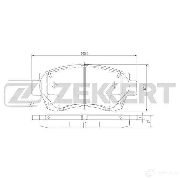 Тормозные колодки дисковые, комплект ZEKKERT E612 5I 1275146919 BS-2080 изображение 0