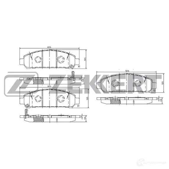 Тормозные колодки дисковые, комплект ZEKKERT 4 3X83E 1275146911 BS-2078 изображение 0
