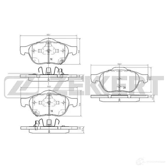 Тормозные колодки дисковые, комплект ZEKKERT 1275146875 BS-2075 QH0R0 M изображение 0