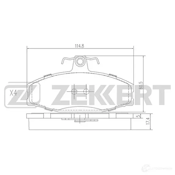 Тормозные колодки дисковые, комплект ZEKKERT 1275146819 BS-2072 3Y 80VGJ изображение 0