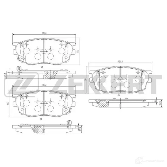 Тормозные колодки дисковые, комплект ZEKKERT HLC KPIJ BS-2063 4316376