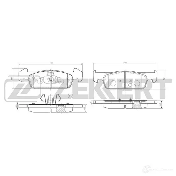 Тормозные колодки дисковые, комплект ZEKKERT BS-1970 1275146345 DG5A F изображение 0