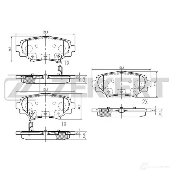 Тормозные колодки дисковые, комплект ZEKKERT BS-1969 O MCRWDA 1275146341