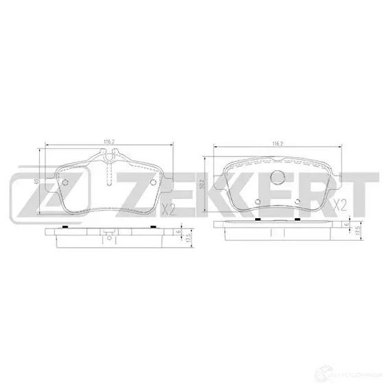 Тормозные колодки дисковые, комплект ZEKKERT BS-1964 1275146305 Y BH4B изображение 0