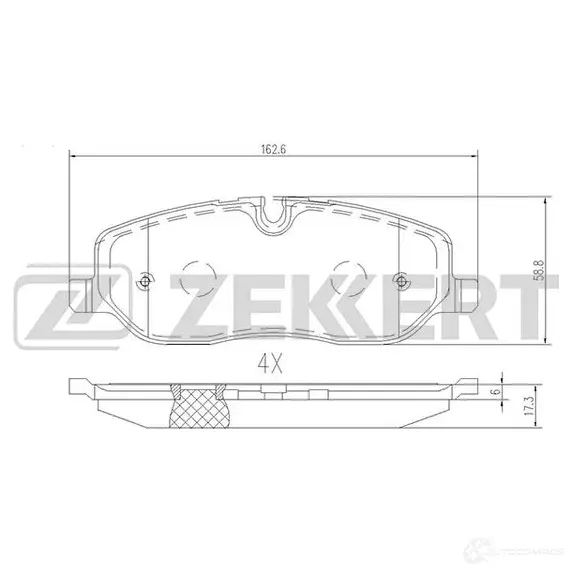 Тормозные колодки дисковые, комплект ZEKKERT 70AQ KVU BS-1963 1275146301 изображение 0