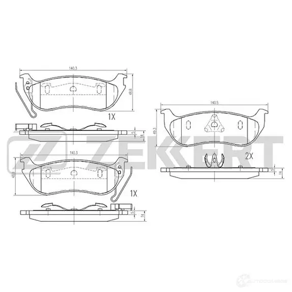 Тормозные колодки дисковые, комплект ZEKKERT D8JKU G 1275146233 BS-1961
