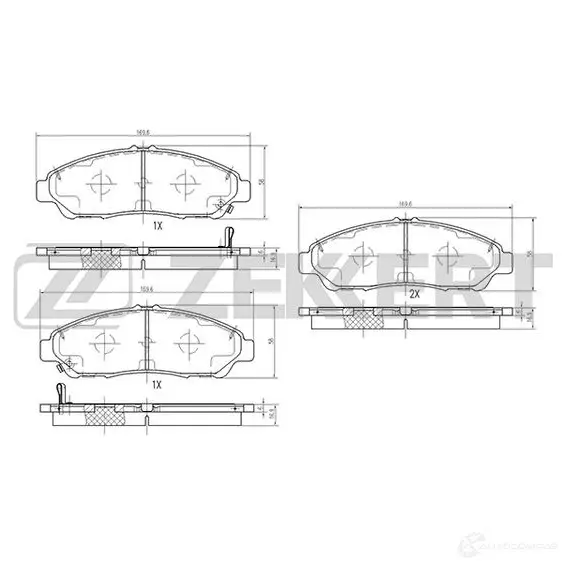 Тормозные колодки дисковые, комплект ZEKKERT N6O Z6LV BS-1958 1275146221