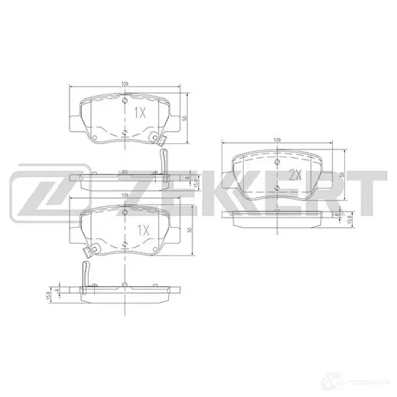 Тормозные колодки дисковые, комплект ZEKKERT 1275146087 LPDE W BS-1946 изображение 0