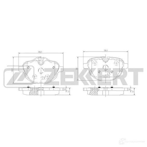 Тормозные колодки дисковые, комплект ZEKKERT BS-1945 3 RQU6G 1275146081 изображение 0