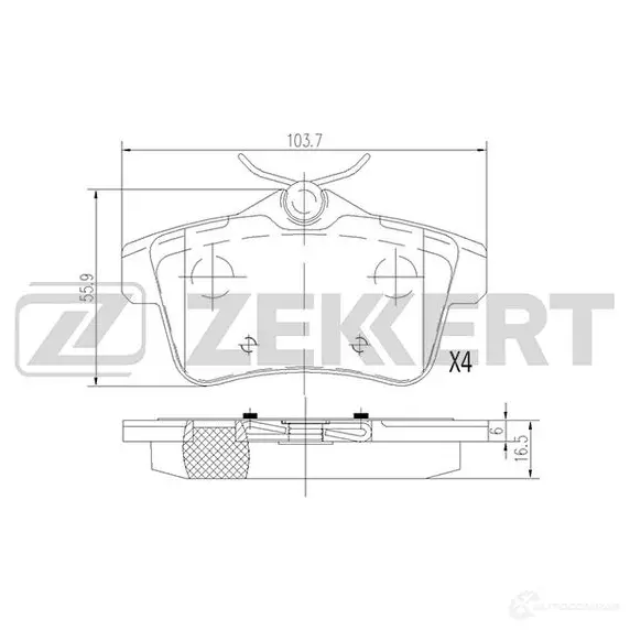 Тормозные колодки дисковые, комплект ZEKKERT 1275146065 C RYOJN BS-1944 изображение 0