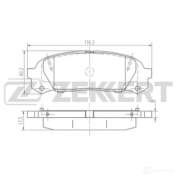 Тормозные колодки дисковые, комплект ZEKKERT BS-1942 O JASO4 1275146039 изображение 0