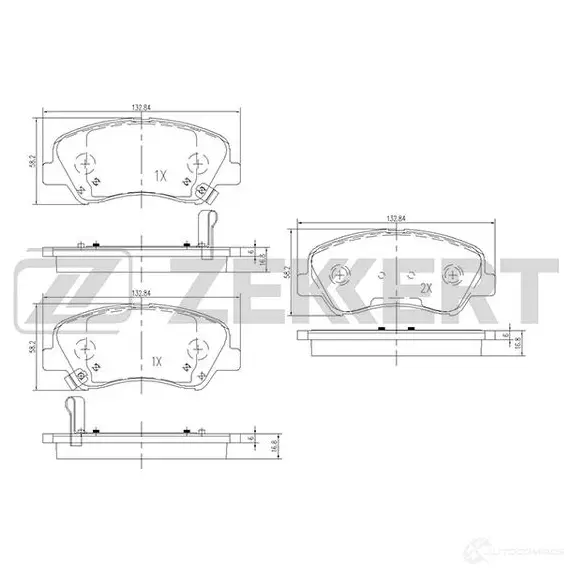 Тормозные колодки дисковые, комплект ZEKKERT BS-1910 4316362 CK2 GOD8 изображение 0