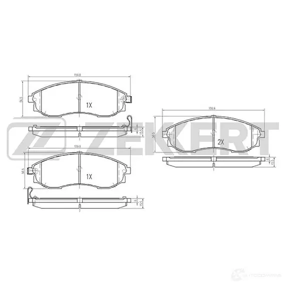 Тормозные колодки дисковые, комплект ZEKKERT 1275145667 SC QMS BS-1871