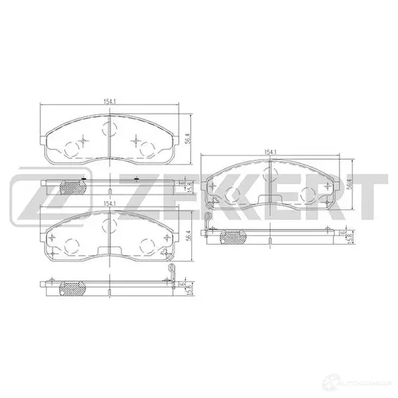 Тормозные колодки дисковые, комплект ZEKKERT BS-1870 4X 3EIKW 1275145657