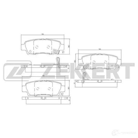 Тормозные колодки дисковые, комплект ZEKKERT BS-1862 1297391219 EV 10ZX1 изображение 0