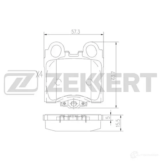 Тормозные колодки дисковые, комплект ZEKKERT L33 KRH 1275145491 BS-1861 изображение 0