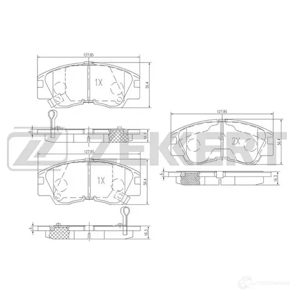 Тормозные колодки дисковые, комплект ZEKKERT 1275145237 BS-1858 8J0B 3 изображение 0