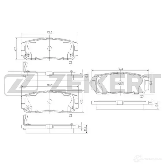 Тормозные колодки дисковые, комплект ZEKKERT BS-1853 4316358 JW LV7 изображение 0