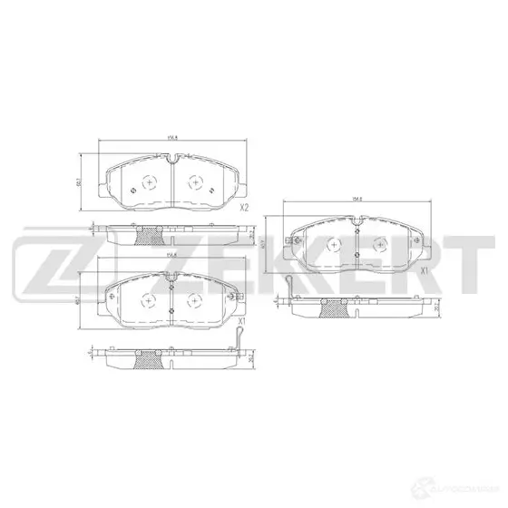 Тормозные колодки дисковые, комплект ZEKKERT 1439902328 BS-1838 5B4E G5
