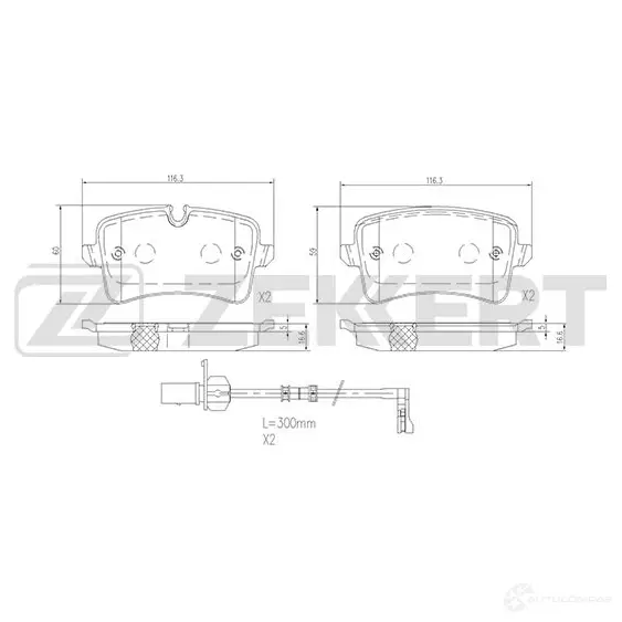 Тормозные колодки дисковые, комплект ZEKKERT V 6MZJ 1439902327 BS-1837 изображение 0