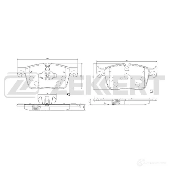 Тормозные колодки дисковые, комплект ZEKKERT BS-1836 1439902326 TJ5P2W L изображение 0