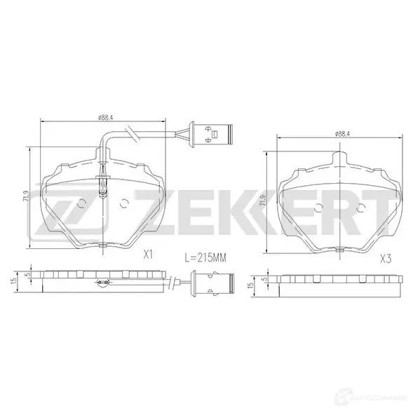 Тормозные колодки дисковые, комплект ZEKKERT 1439902323 8 SJL5 BS-1830 изображение 0
