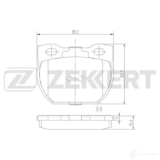 Тормозные колодки дисковые, комплект ZEKKERT 1439902320 BS-1826 9JP ZSX