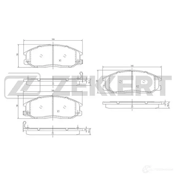 Тормозные колодки дисковые, комплект ZEKKERT BS-1804 2X 5EJQ 4316351 изображение 0