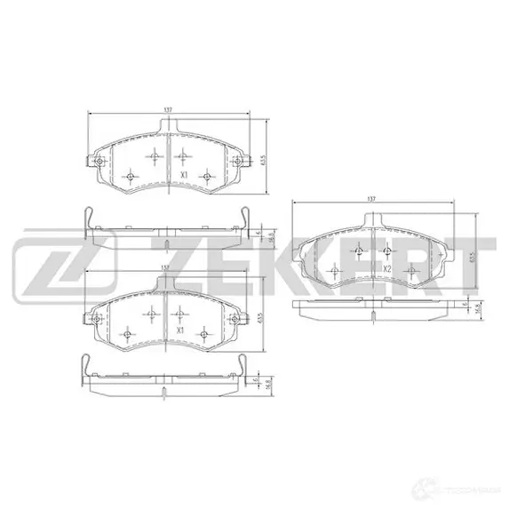 Тормозные колодки дисковые, комплект ZEKKERT 4316348 TRC VQ BS-1798 изображение 0