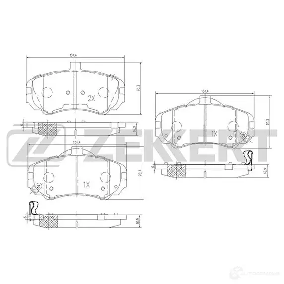 Тормозные колодки дисковые, комплект ZEKKERT BS-1797 4316347 L1 Y4F
