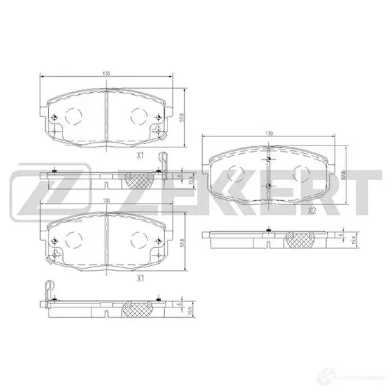 Тормозные колодки дисковые, комплект ZEKKERT U7DZ8 70 BS-1762 4316335 изображение 0