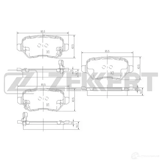 Тормозные колодки дисковые, комплект ZEKKERT 0BIA TR 4316334 BS-1761 изображение 0