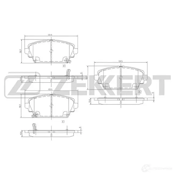 Тормозные колодки дисковые, комплект ZEKKERT CW XWDYR 4316328 BS-1735 изображение 0