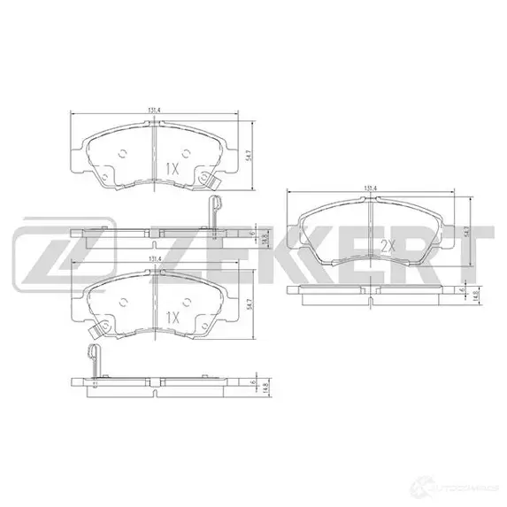 Тормозные колодки дисковые, комплект ZEKKERT 4316325 MR7 4E BS-1717 изображение 0