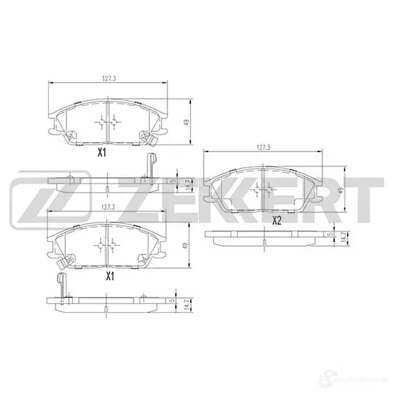 Тормозные колодки дисковые, комплект ZEKKERT N 7S1IMI BS-1705 4316323 изображение 0