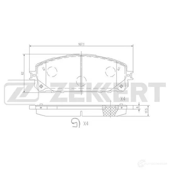Тормозные колодки дисковые, комплект ZEKKERT BS-1698 1437995690 D JFDI изображение 0