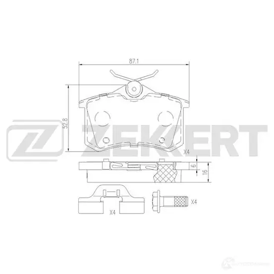 Тормозные колодки дисковые, комплект ZEKKERT BS-1690 1439902309 XNRE CXE изображение 0