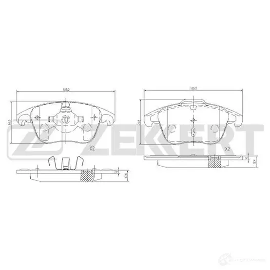 Тормозные колодки дисковые, комплект ZEKKERT 3ICU F BS-1686 1437995475 изображение 0