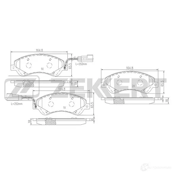 Тормозные колодки дисковые, комплект ZEKKERT YU AVN BS-1681 4316321 изображение 0