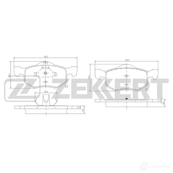 Тормозные колодки дисковые, комплект ZEKKERT 4316318 BS-1671 A5I2JL 0 изображение 0