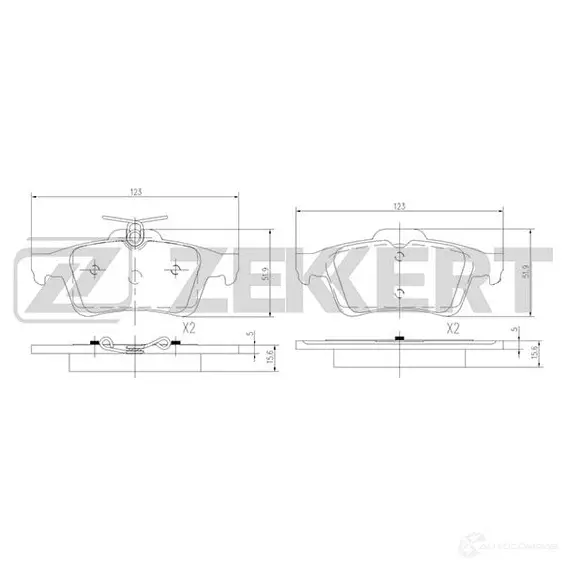Тормозные колодки дисковые, комплект ZEKKERT XPRND CO BS-1600 4316312 изображение 0