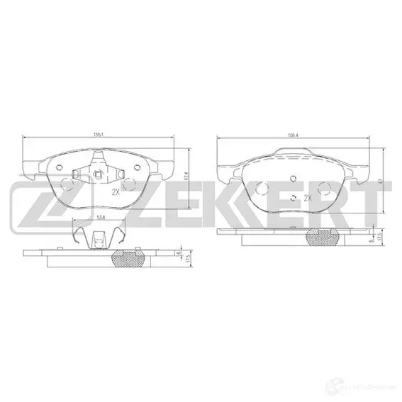 Тормозные колодки дисковые, комплект ZEKKERT 4316311 P TYRO BS-1599 изображение 0