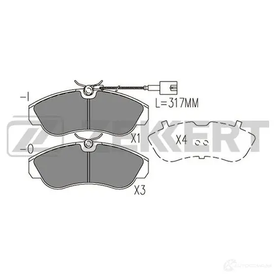 Тормозные колодки дисковые, комплект ZEKKERT BS-1572 1439902302 OPH 59M изображение 0