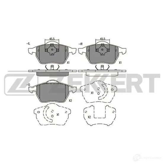 Тормозные колодки дисковые, комплект ZEKKERT 1437995516 BS-1568 6U8D J
